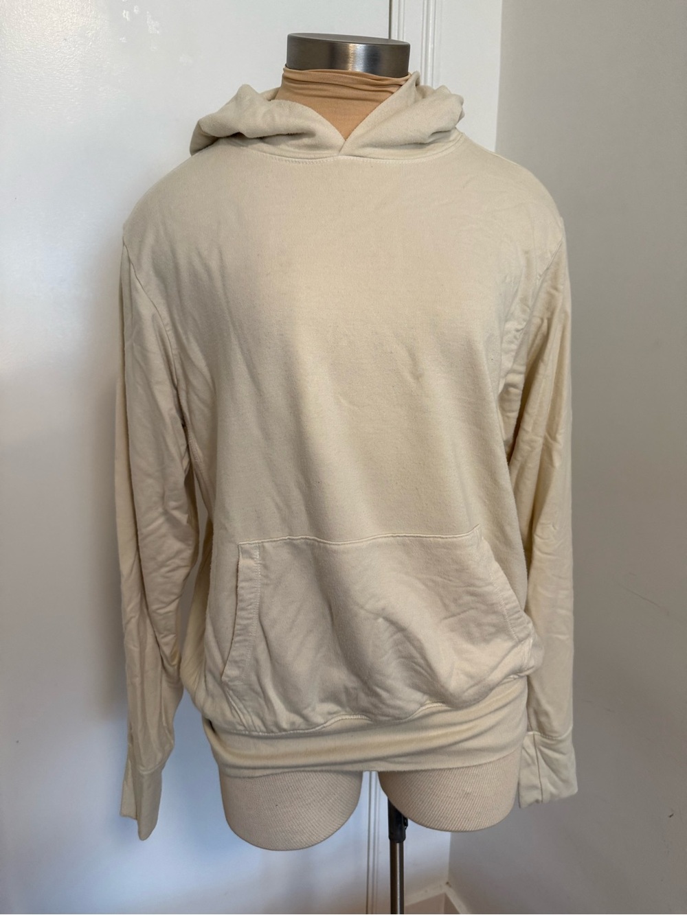 Inamorata Cream Hooded Pullover Sweatshirt w/Back Design -XS